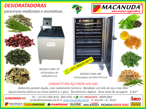 ERVAS MEDICINAIS DESIDRATADAS EQUIPAMENTOS MACANUDA